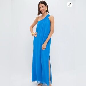 Tuckernuck -Pomander Place Vibrant Blue One Shoulder Dress